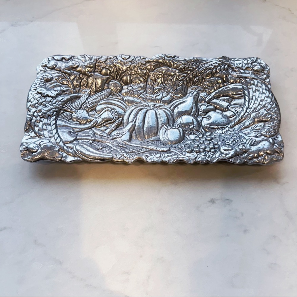 Arthur Court Aluminum Fall Small Serving Platter Tray